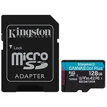 Cartão de Memória Micro SD Kingston Canvas Go Plus U3 C10 V30 A2 128GB - SDCG4/128GB