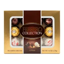 Bombom Ferrero Rocher Collection 12 Unidades Caixa 4.6OZ 129G