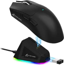 Mouse Wireless Attack Shark X11 1K 63G/ PAW3311/ Ergo/ 22000DPI/ C/ Base de Carga RGB/ Black