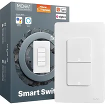 Interruptor Inteligente Moes ZS-B-US2-N-WH-MS 2 Botões - Branco