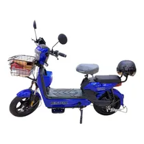 Moto Eletrica-Eléctrica Midi Pro Azul Con Canasto Y Casco Incluido.