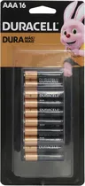 Pilhas Alcalinas Duracell AAA MN 2400B16 - 16 Unidades