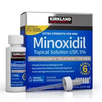 Solução Capilar Kirkland Minoxidil 5% para Crescimento de Barba e Cabelo - 6 X 60ML