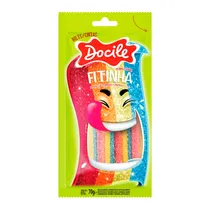 Bala de Gelatina Docile Fitinha Colorida Morango Cítrico 70G