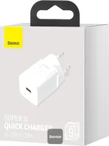 Carregador Pared Baseus CCSP020102 Super Si 25W USB-C QC3/PD White 1 Año Gta