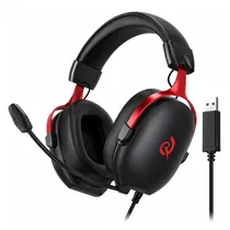 Headset Gamer QCY Heroad VN200 Pro BH25H7GMA USB - Preto e Vermelho