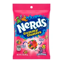 Bala Gelatina Wonka Nerds Gummy Clusters Rainbow Pacote 3OZ 85G
