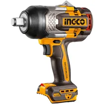 Kit Chave de Impacto Portátil Ingco CIWLI20135 - 1800RPM - Recarregável - Preto e Laranja