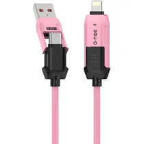 Cabo G-Tide Vida Colorida PC155-3 - 4 Em 1 - 1.5 Metros - Rosa
