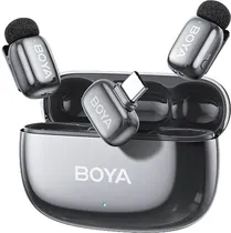 Microfone Sem Fio Boya Mini 2-02 USB-C Dual - Cinza
