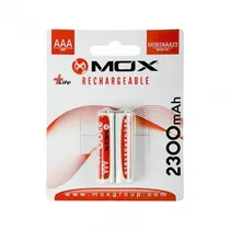 Pilhas Recarregável Mox AAA com 2 Pilhas, 2300MAH