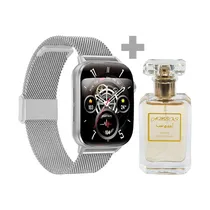 G-Tide Reloj Smart Watch Kit S6 Pro Silver + Ambos Perfume