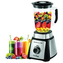Liquidificador Eletrico Qylar Turbo Blend QY-2002 / 1000W / 1.5 Litros / 2 Velocidades + Pulsar / 110-127V ~ 50/ 60HZ - Preto/ Inox