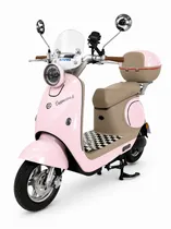Moto Elétrica Midi Pro MDP-Cappuccino II (Vespa) | 1000W 60V/24AH-Rosa (Acompanha Capacete)