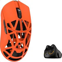 Mouse Gamer Wlmouse Beast X Pro Magnesium Dongle 8K Omron Opticals Solid Sides Sem Fio - Fire Orange
