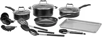 Cuisinart P55-22BK Juego de Ollas Antiaderentes Premium Chef Negro 22 PZS