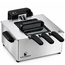 Fritadeira Elétrica Electrobras Grand FRY EBFR-60 2.000 Watts 6 Litros Freidora Eléctrica Electrobras Grand FRY EBFR-60 3.000 Watts 6 Litros 127V ~ 60HZ - Negra/Plata - Preta/Prata
