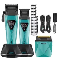 Cortador de Cabelo Voyager V-877 S3 Barber Combo 3EN1 - Black/Green