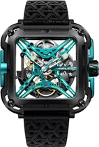 Relogio Masculino Ciga Design X011-BLBU-25BK Skeleton Automatic Watch Edge-Gorilla Silver/