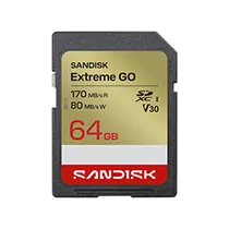 Cartão de Memória SD Sandisk Extreme Go 64GB 4K Uhd - SDSDXGN-064G-Gncin