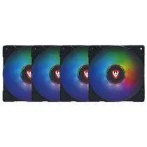 Cooler Fan de Gabinete Kit com 4, Sate RGB-31K, Molex 4-Pinos, 120MM, Sem Controlador, Preto