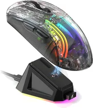 Mouse Wireless Attack Shark X2PRO 3D RGB 49G/ PAW3212/ Ergo/ 4000DPI/ Black c/ Base de Carga RGB