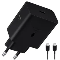 Cargador Tomada Samsung EP-T2510XBEGEU USB-C / 25W - Negro + Cable USB-C 1M