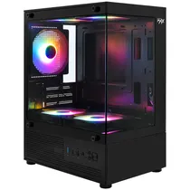 Gabinete Gamer Macrovip Max Aqua Series Mid Tower / 5 Cooler / RGB - Negro (MV-TCXU2001F5B)