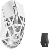 Mouse Gamer Wlmouse Beast X Max Magnesium Omron Opticals Solid Side Dongle 8K Sem Fio - Milky Branco