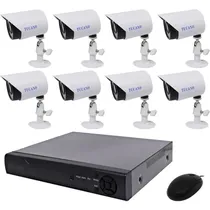 Kit Camera de Segurança Tucano K08 / DVR / 8 Cameras / 8 Canais / com Mouse - Branco/ Preto