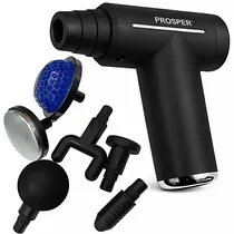 Massageador Muscular Prosper P-1132 com 6 Cabeças Recarregável - Preto/Prata