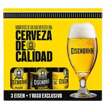 Beb Cerveja Brasil Eisenbahn 3X355ML Bote + 1 Copo 000107*