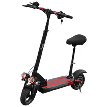 Patinete Elétrico Audisat M4 350 Watts Rodas de 10" Até 32 KM/H Capacidade 120 KG Autonomia 25 KM - Preto/Vermelho (1 Mês de Garantia)