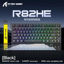 Teclado Mecanico Attack Shark R82 He RGB/ 75%/ 8K/ Rapid Trigger/ Magnetic SW(Linear)/ Black