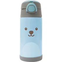 Garrafa Térmica Bubba Kids com Canudo e Cordão de Transporte - Urso Azul 400ML