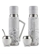 Contigo Kit p/Mate Termo + Guampa + Bombilla (Marmol) 1.18L