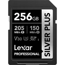 Memória SD Lexar Professional Silver Plus 205-150 MB/s C10 256 GB (LSDSIPL256G-BNNNG)