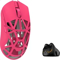 Mouse Gamer Wlmouse Beast X Pro Magnesium Dongle 8K Omron Opticals Solid Sides Sem Fio - Neon Rose