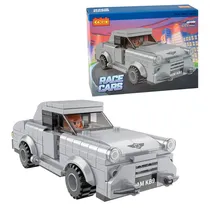 Cogo Carros de Corrida Retroceder 180 Peças Cinza