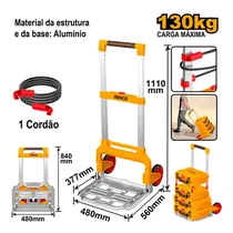 Carrinho de Carga Dobrável Ingco HHWB61201 – 130KG
