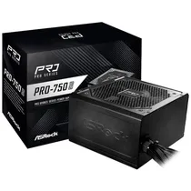 Fonte Asrock PRO-750B V2 750W ATX 3.1 Não Modular 80 Plus Bronze Bivolt - Preto (90-UXR075-BNUA2)