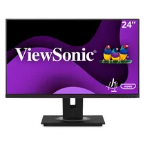 Monitor Viewsonic VG2448A-2B 24" Full HD Ips Ajuste Ergonômico Pivot HDMI Displayport VGA USB Hub - Preto