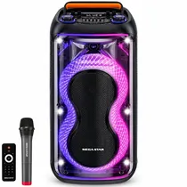 Caixa de Som Speaker Megastar SPA821BT / 2 de 8" / 40W RMS / Bluetooth / USB / FM - Preto