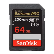 Cartão de Memória SD 64GB Sandisk Extreme Pro 200-90MB U3 4K