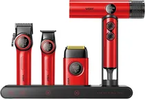Cortador de Cabelo VGR Voyager Profissional Stepless Pro 4 Em 1 - Vermelho