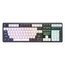 Teclado Gamer Redragon Antonium Pro K745WB RGB Sem Fio - Branco e Preto