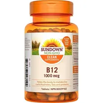 Vitamina Sundown Naturals B-12 1000MCG - 60 Cápsulas