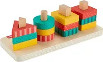 Mattel Bebes Fisher Price Apilador de Forma de Madera Detalles En El Producto 3M+ Multicolor
