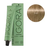 Tintura p/ Cabello Schwarzkopf Igora Zero Amm 7-0 60G + Revelador 60ML 960655*