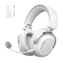 Headset Gamer Attack Shark L30 Pro Wireless Tri-Mode 2.4GHZ Bluetooth P2 3.5MM Driver 50MM Som Surround 7.1 Microfone Removível Branco